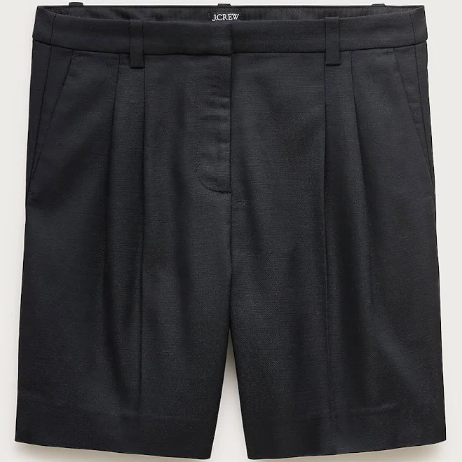 J.Crew Women's Pleated Linen Blend Trouser Shorts