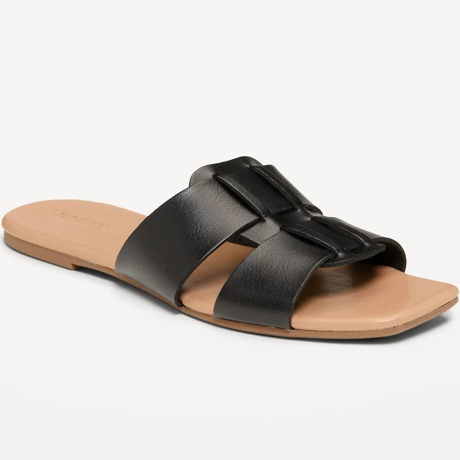 Old Navy Women's Faux-Leather Slide Sandals