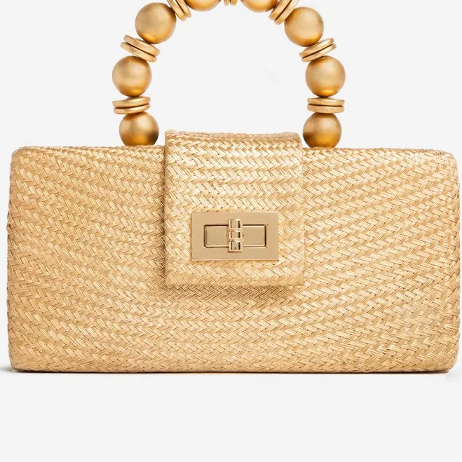 Soli & Sun The Serena Woven Straw Clutch Bag