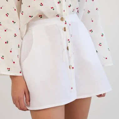 Amina High Waist Linen Mini Skirt