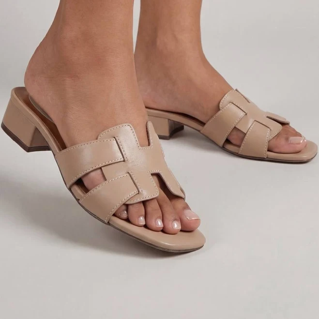 Wallis Women's Lyla Faux Leather Interwoven Low Block Heeled Mules in Beige | Size: 8