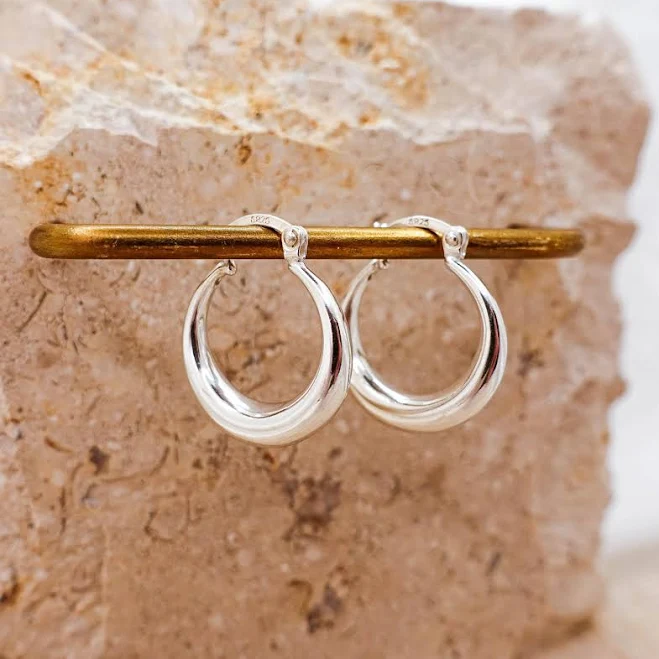 925 Sterling Silver Lightweight Classic Hoop Earrings