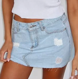 Love To Dream Distressed Denim Mini Skirt