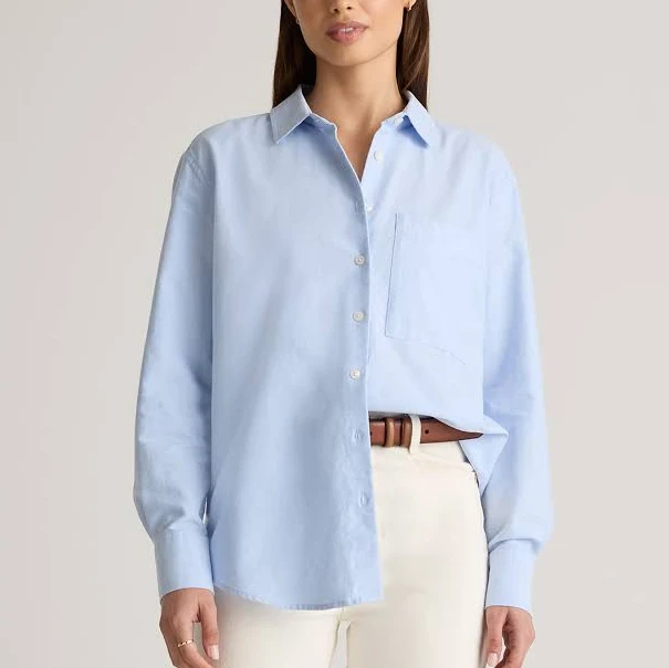 Quince Women's Relaxed Organic Cotton Oxford Shirt