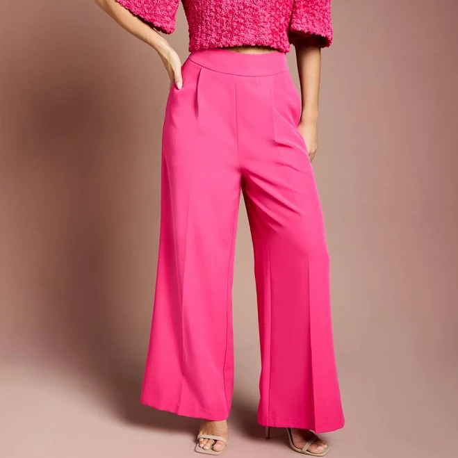 Hot Pink Coast Wide Leg Crepe Trouser | Boohoo USA