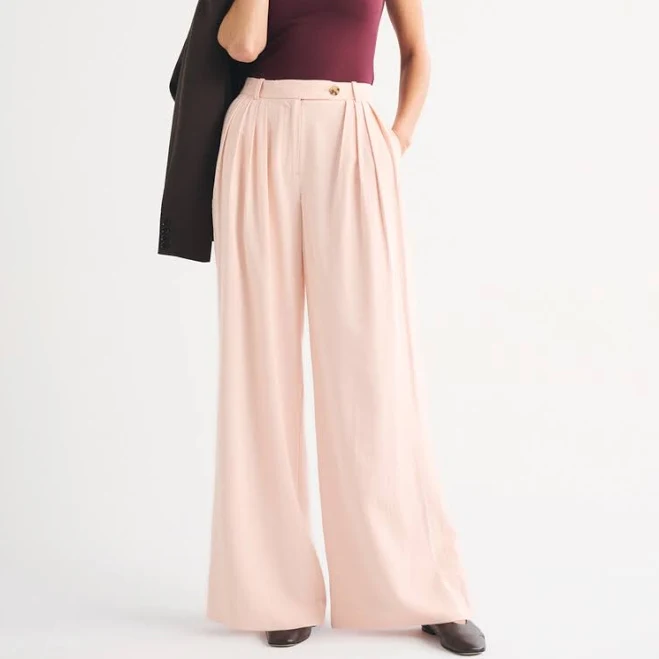 High Rise Crepe Tailored Palazzo Pant