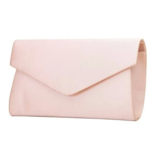 Perfect Bridal Simone Blush Satin Envelope Clutch Bag