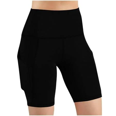 Baleaf High-Waist Compression Biker Shorts with Side Pockets