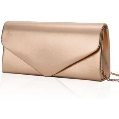 Vegan Leather Envelope Clutch Purse with Chain Strap