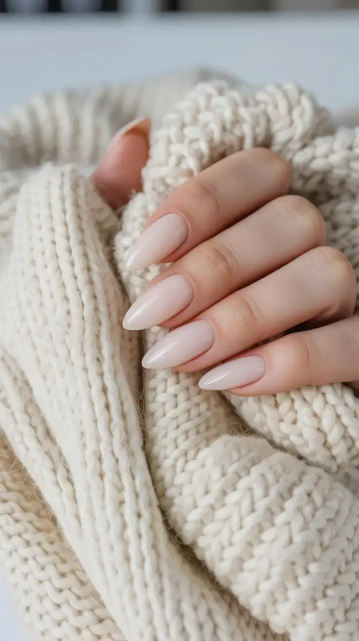 sophisticated spring long nails 2026 trends Sheer Blush Almond Nails for Effortless Spring Sophistication