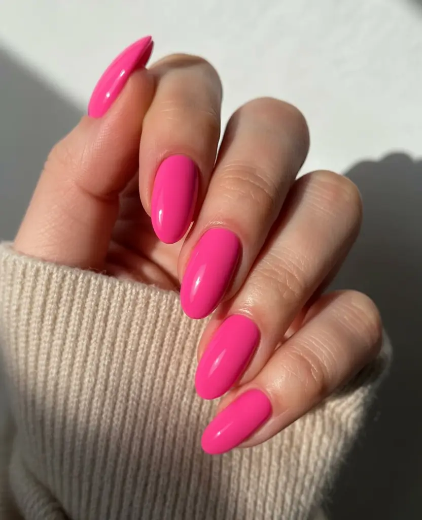 spring to summer season nails color ideas 2026 Vivid Bubblegum Pink Nails That Signal Summer