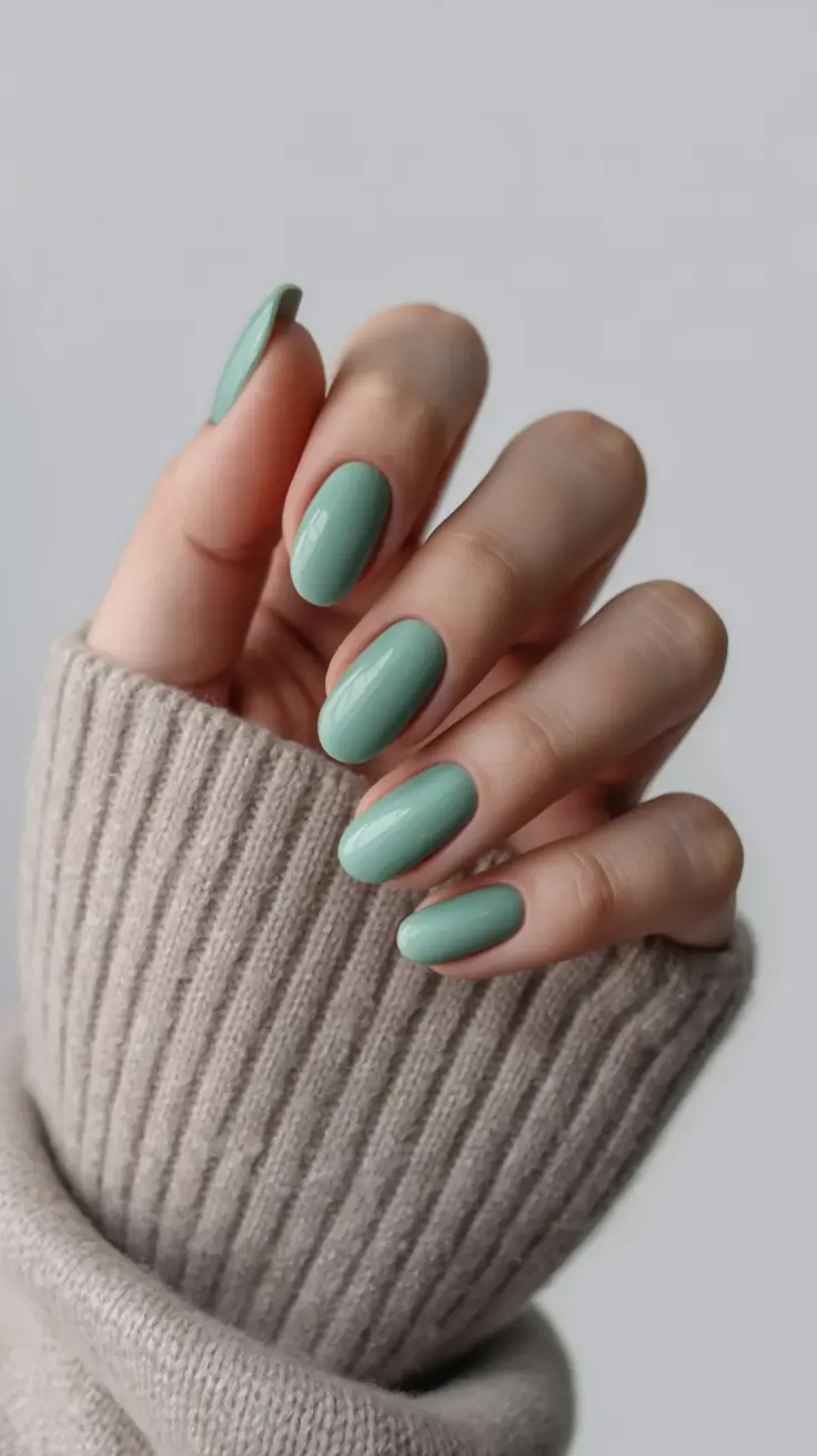 spring to summer season nails color ideas 2026 Muted Mint Green Nails for a Calm Spring Transition
