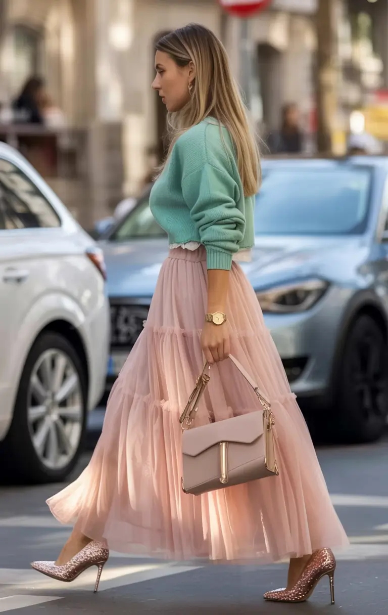 spring to summer season outfits ideas 2026 Soft Pastels and Feminine Movement
