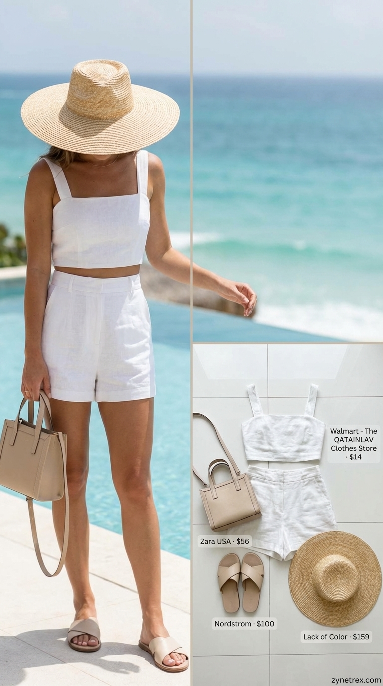 Monochrome Poolside Elegance