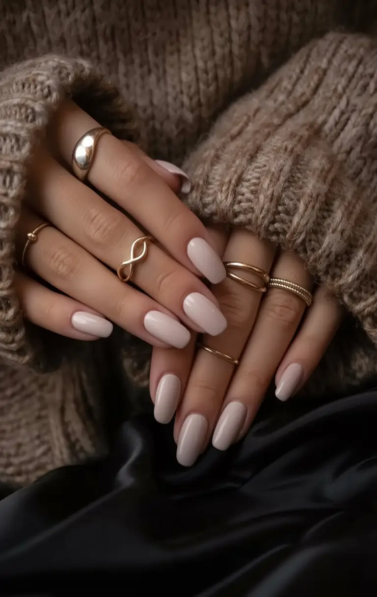 top spring nails for tan skin 2026 Milky Beige Spring Nails with a Soft Cozy Glow