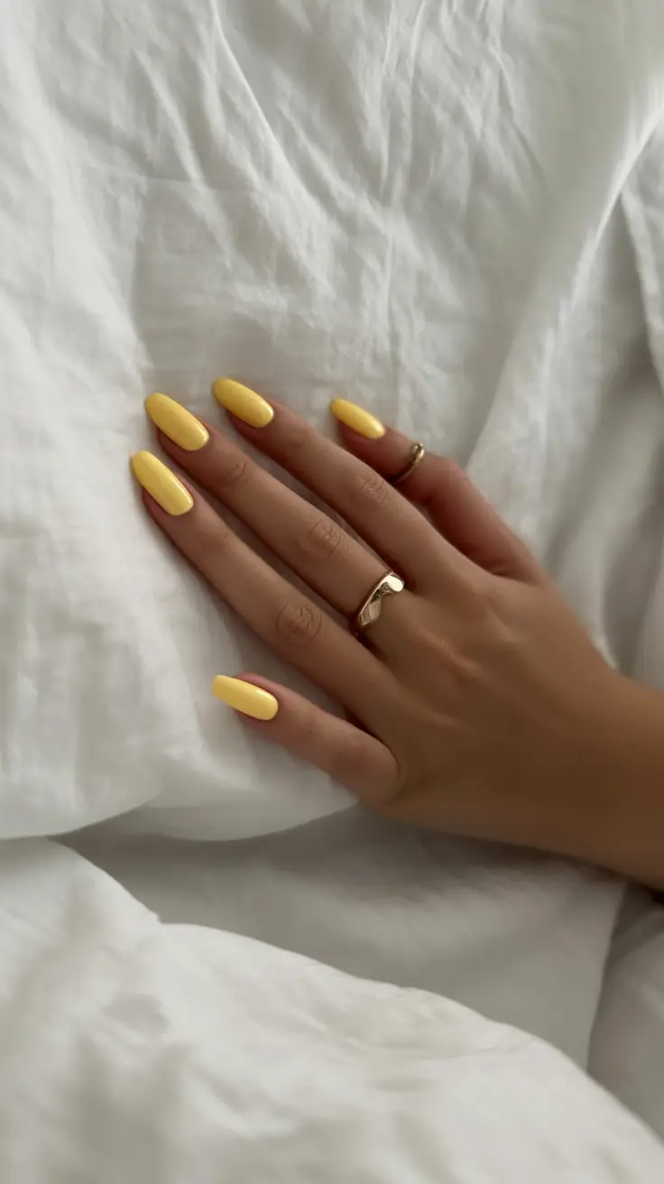top spring nails for tan skin 2026 Sunny Pastel Yellow Nails for a Playful Spring Refresh