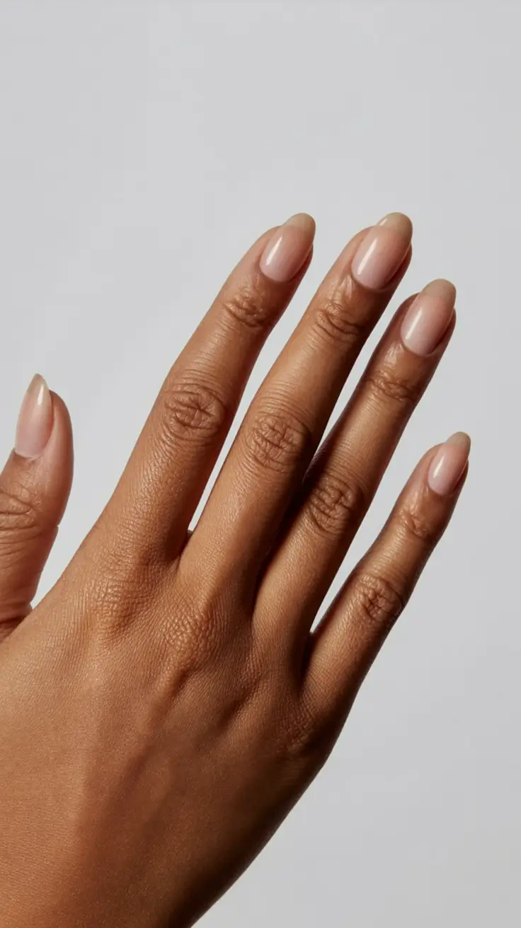 top spring nails for tan skin 2026 Sheer Natural Gloss Nails for the Ultimate Clean-Girl Spring Look