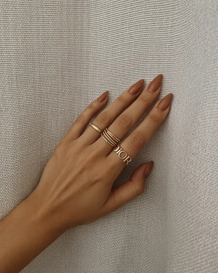 top spring nails for tan skin 2026 Warm Cinnamon Almond Nails That Complement Tan Skin Perfectly