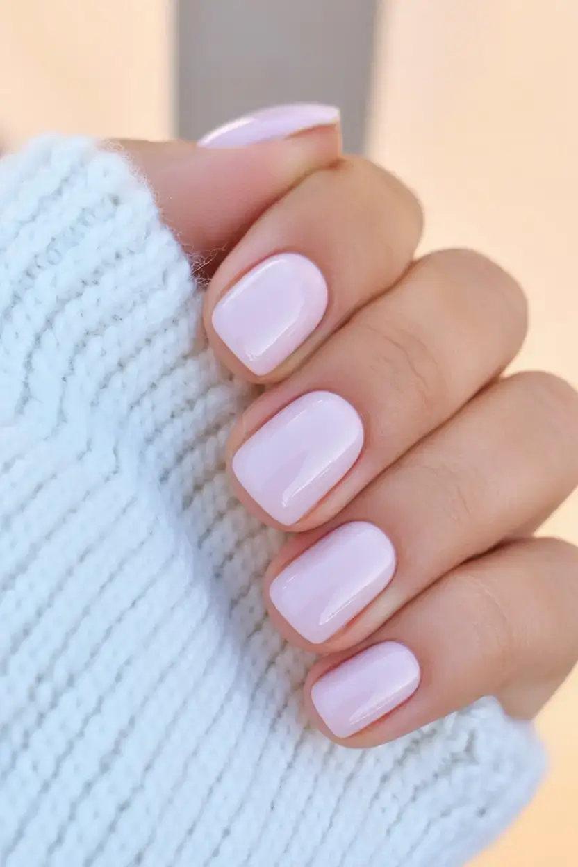 trendy spring nails 2026 for pale skin Soft Blush Short Nails Spring Classic