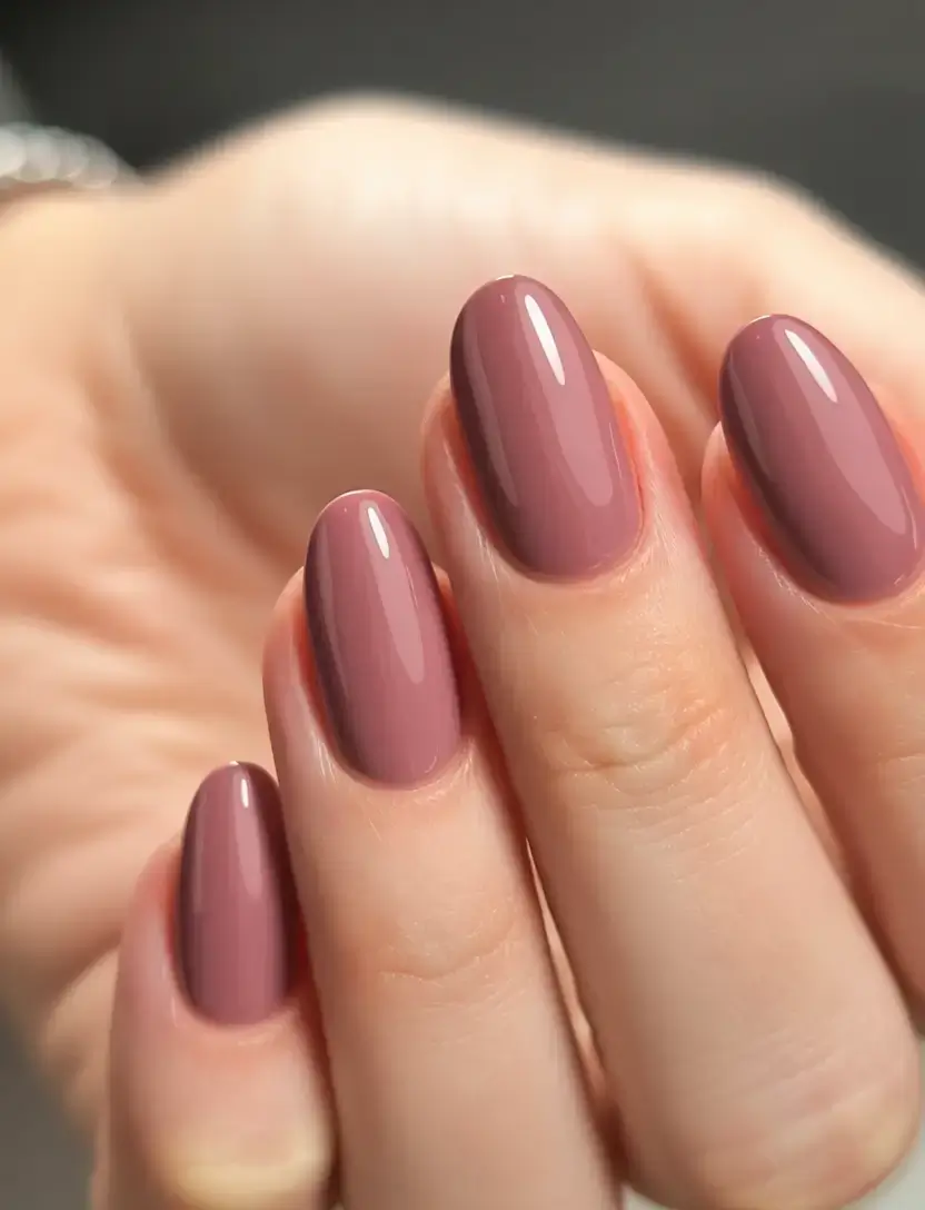 trendy spring nails 2026 for pale skin Dusty Mauve Gloss The Quietly Chic Neutral of the Season