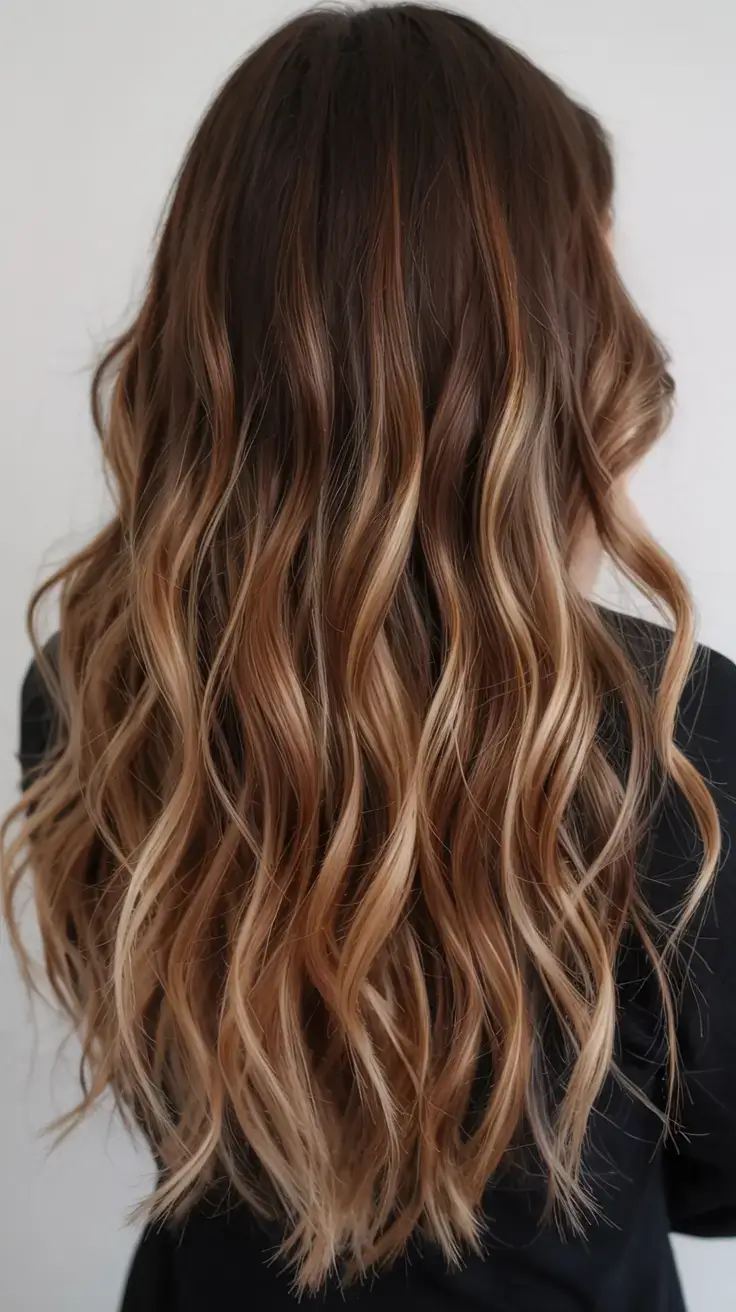 warm spring caramel hair color 2026 Velvety Caramel Waves with Natural Depth