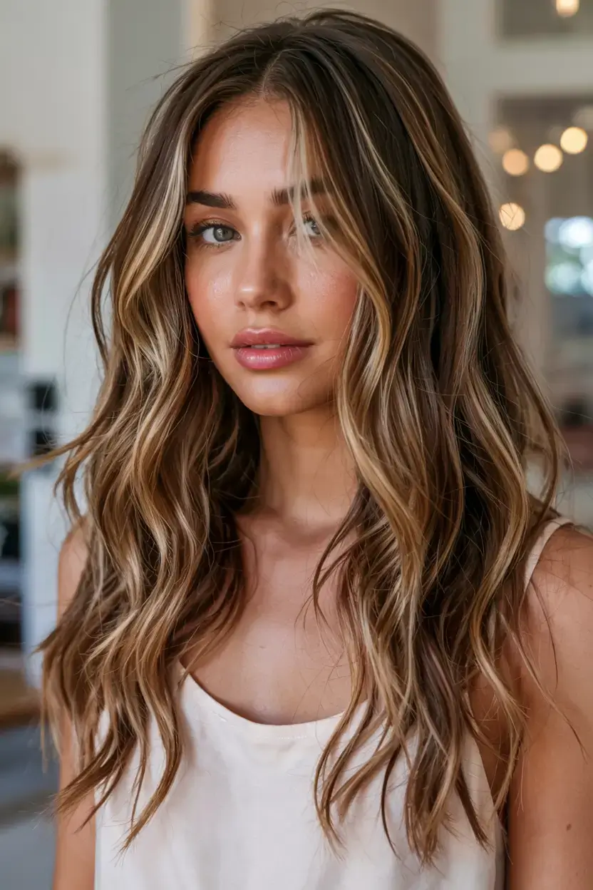 warm spring caramel hair color 2026 Sunlit Face-Framing Caramel Highlights