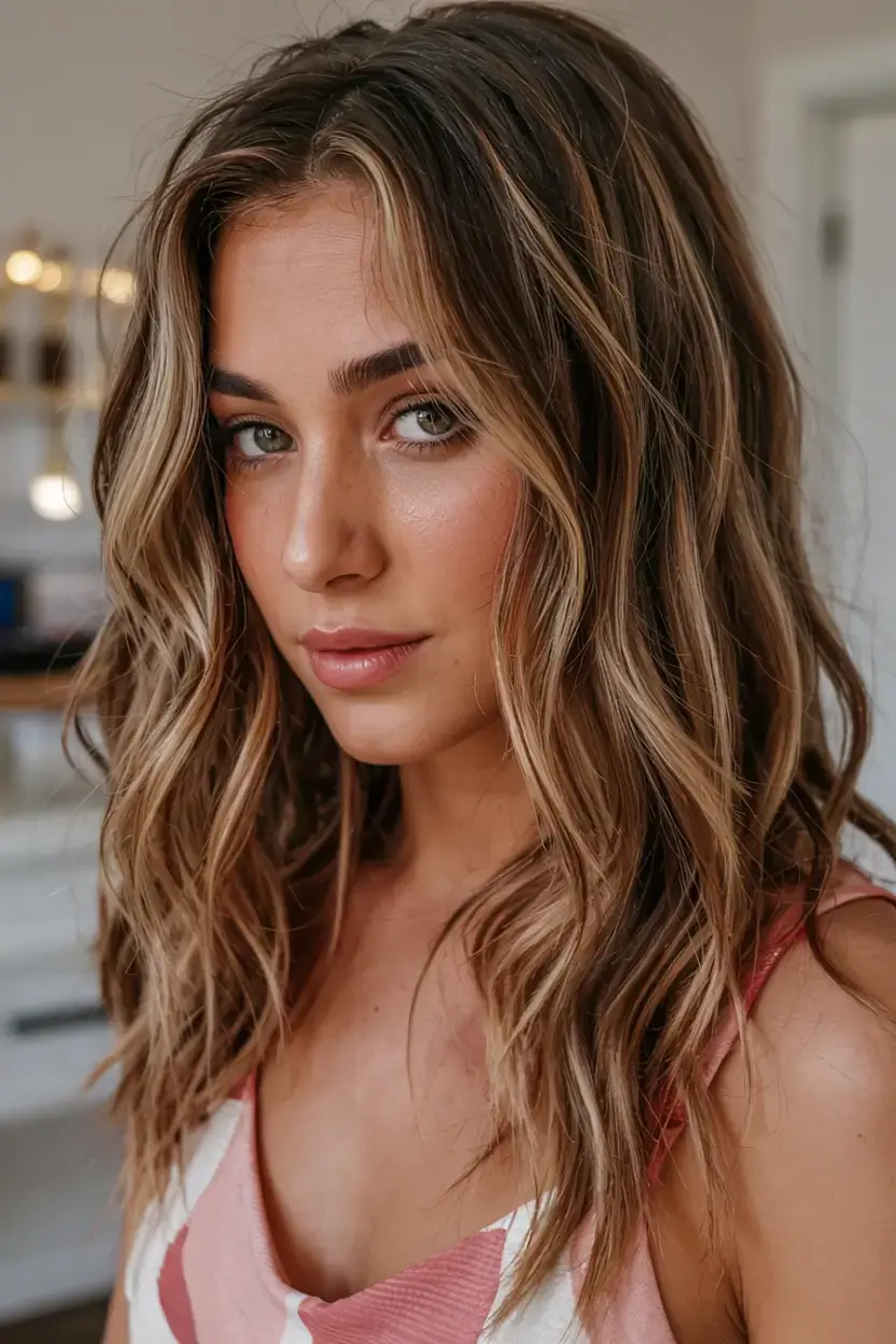 warm spring caramel hair color 2026 Face-Framing Caramel Highlights with Soft Volume