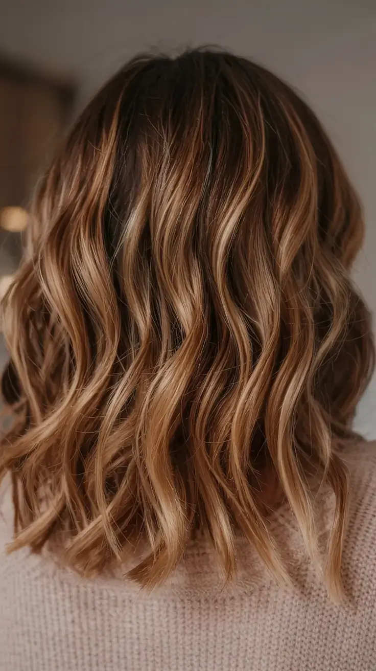 warm spring caramel hair color 2026 Cozy Caramel Dimension for Shoulder-Length Hair