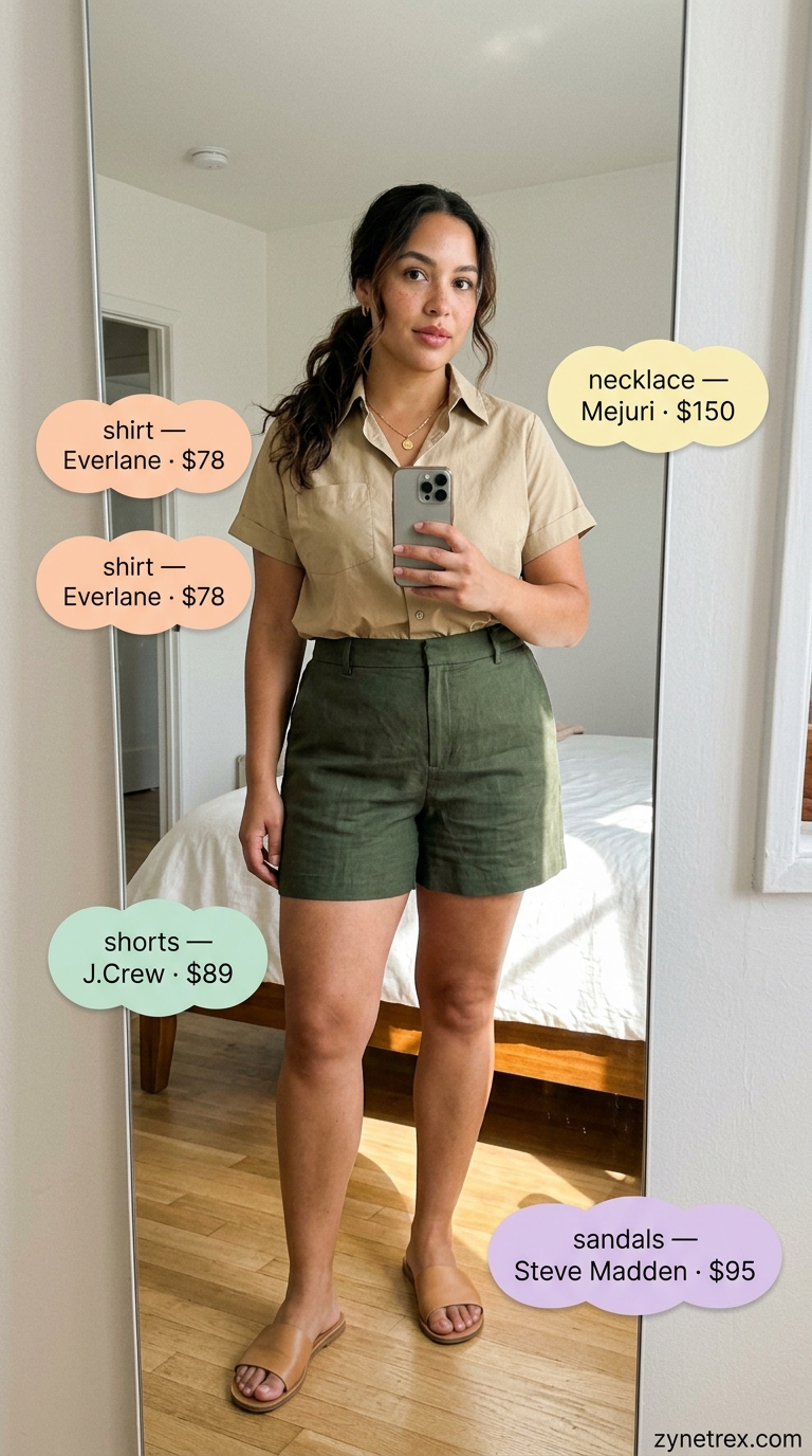 Cute every day summer outfits for women 2026: Olive utility dress for a stylish safari day out.