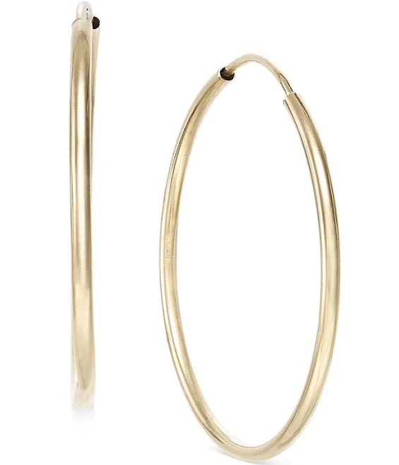 accessory 10K Yellow Gold Endless Hoop Earrings Macy's $93.75