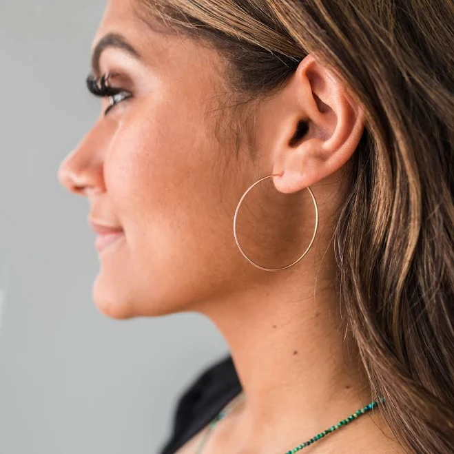 accessory 14K Rose Gold Filled Dainty Hoops Sunlight Silver $23.2