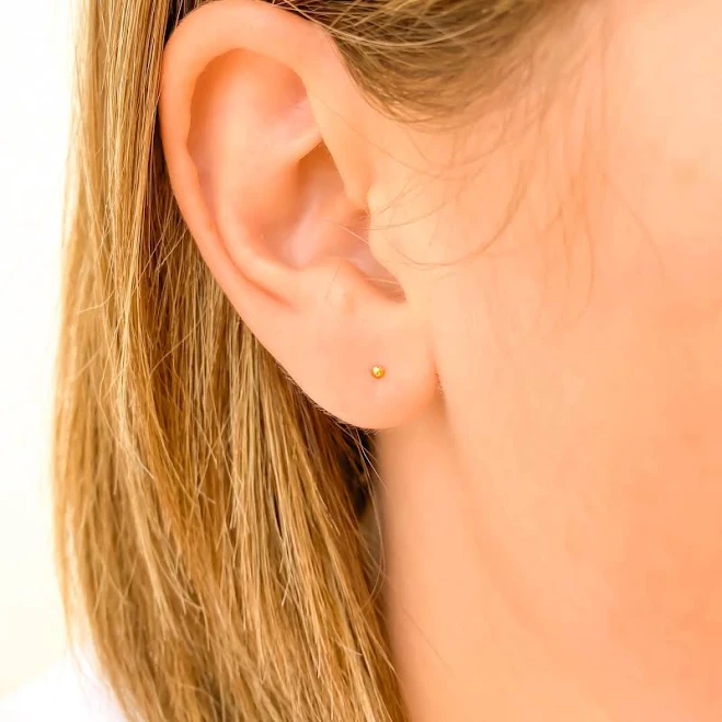 accessory 14K Solid Gold Ball Stud Earrings Etsy - hoopsbyhand $56.3