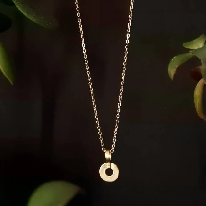 accessory 24K Gold Plated Minimalist Disc Necklace Etsy - Seller $22.98