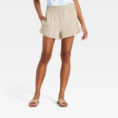 shorts A New Day Women's Linen Pull-On Shorts Target $22