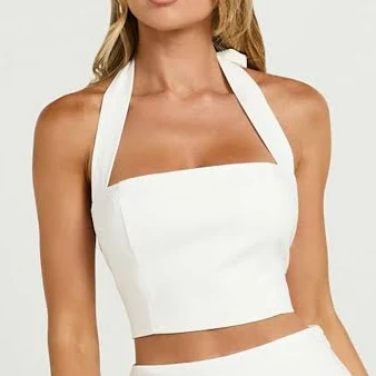 crop top Abellina Wide Neck Halter Crop Top Showpo $21