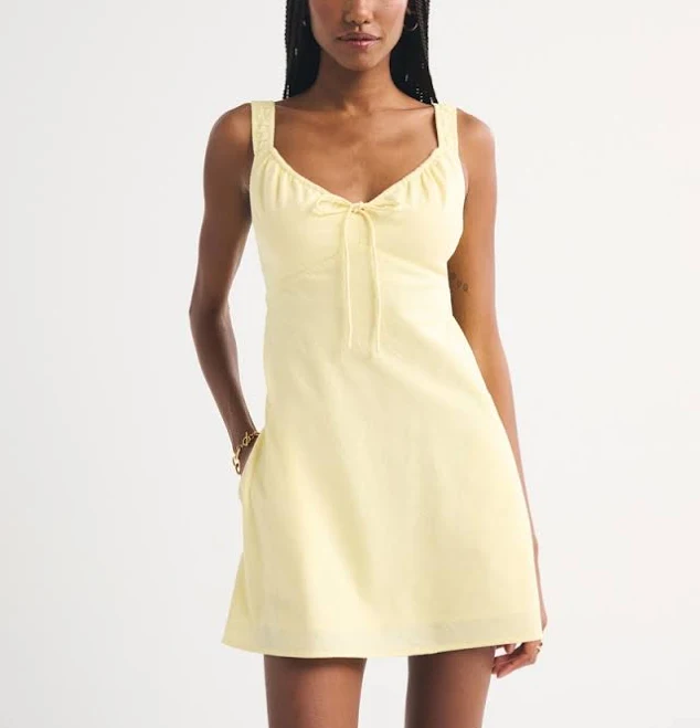dress Abercrombie & Fitch Women's Bra-Free Tie-Front Linen-Blend Mini Dress Abercrombie & Fitch $80