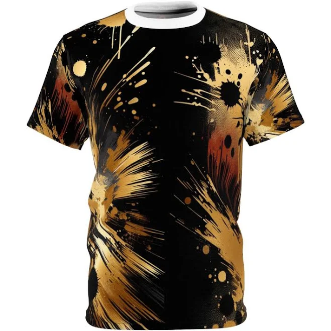 t-shirt Abstract Expressionist Gold-Inkblot Grunge Reflective T-Shirt Etsy - YourOptimalHub $39.99