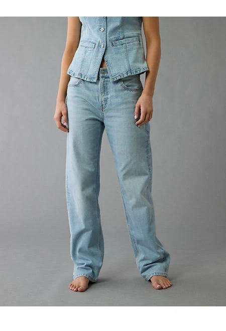 jeans AE Strigid Low-Rise Baggy Straight Jean American Eagle Outfitters $29.99