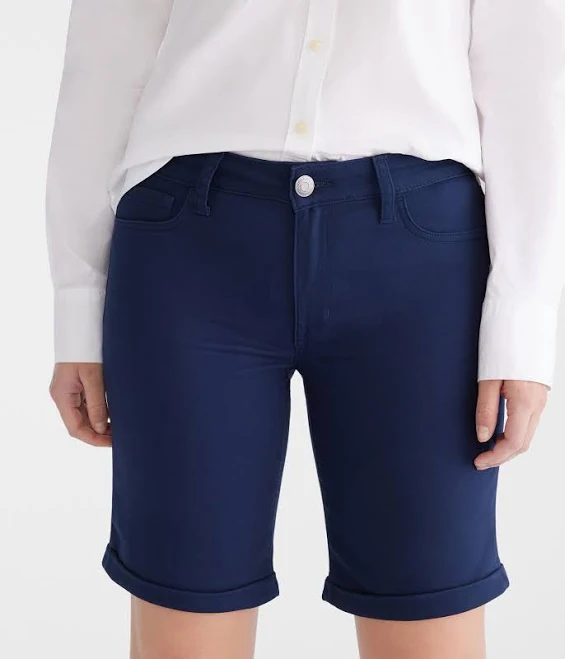 shorts Aeropostale Women's Mid-Rise Cotton Bermuda Shorts Aeropostale.com $39.5