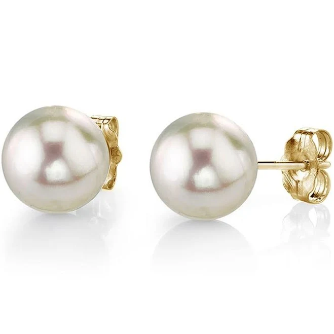 accessory Akoya Round Pearl Stud Earrings The Pearl Source $184