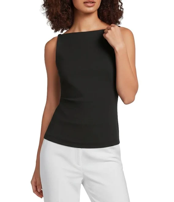 top Alex Marie Anne Boat Neckline Scuba Crepe Top Dillard's $59