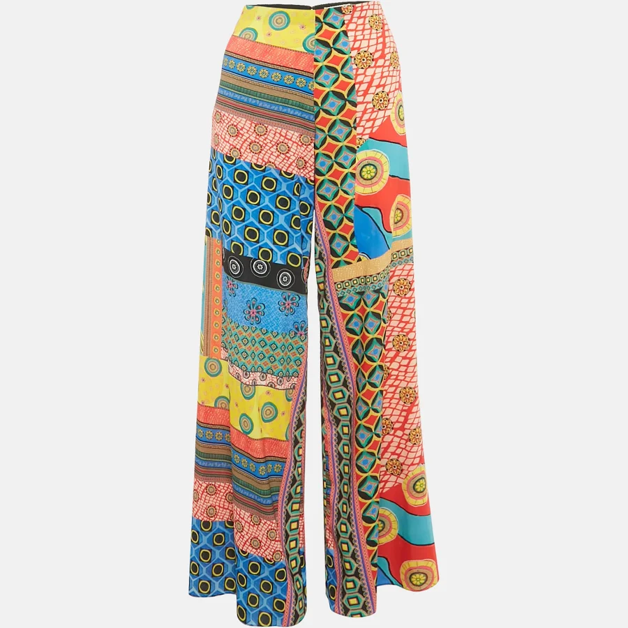pants Alice + Olivia Multicolor Printed Crepe Wide-Leg Trousers ShopSimon $315