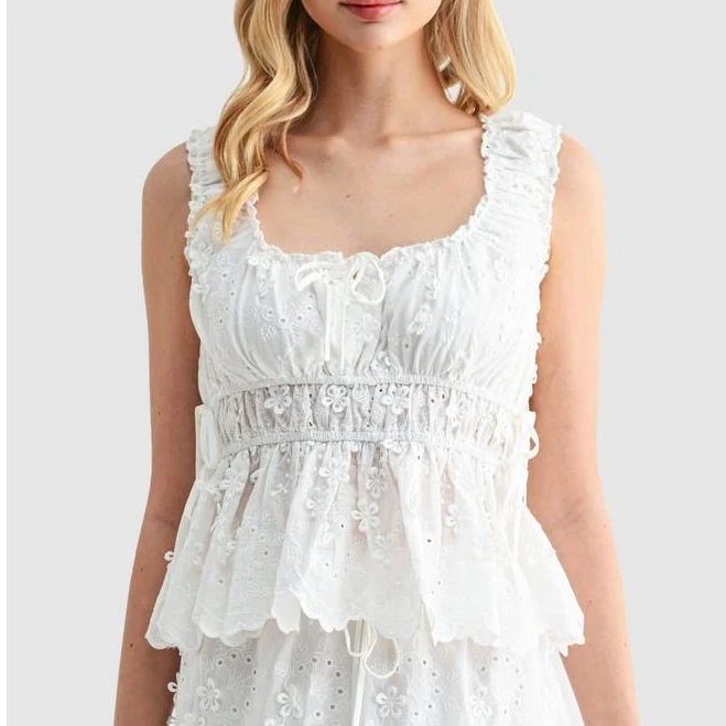 sleeveless top All in Favor Women's Sleeveless Embroidered Cotton Top Nordstrom $54