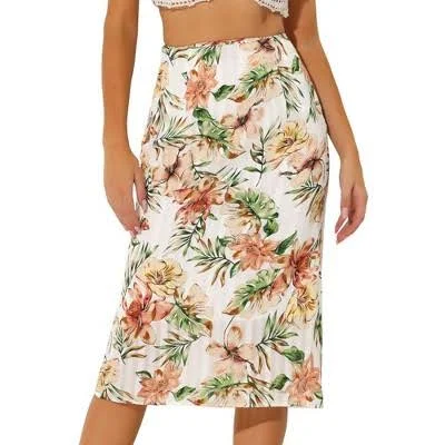 skirt Allegra K Women's Floral Chiffon High Waist Midi Pencil Skirt Target $30.99