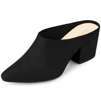 shoes Allegra K Women's Pointed Toe Slip On Block Heel Mules Target $46.79