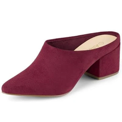 shoes Allegra K Women's Pointed Toe Slip on Block Heel Slide Mules Target $48.79