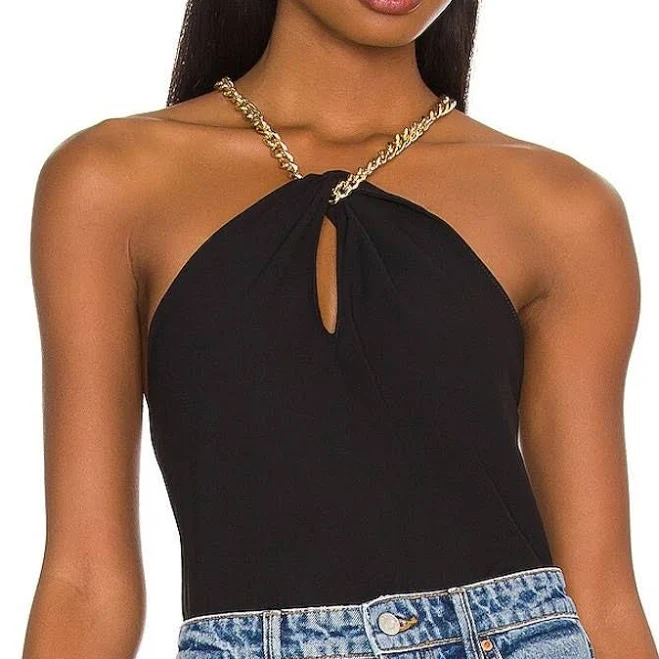 halter top Amanda Uprichard 'wanda' Black Satin Chain Top Size S eBay - sellerslays $88