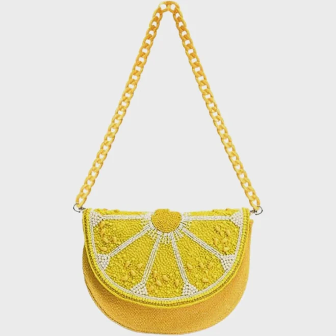 bag America & Beyond Couture Crescent Lemon Shoulder Bag Our Favorite Things $49