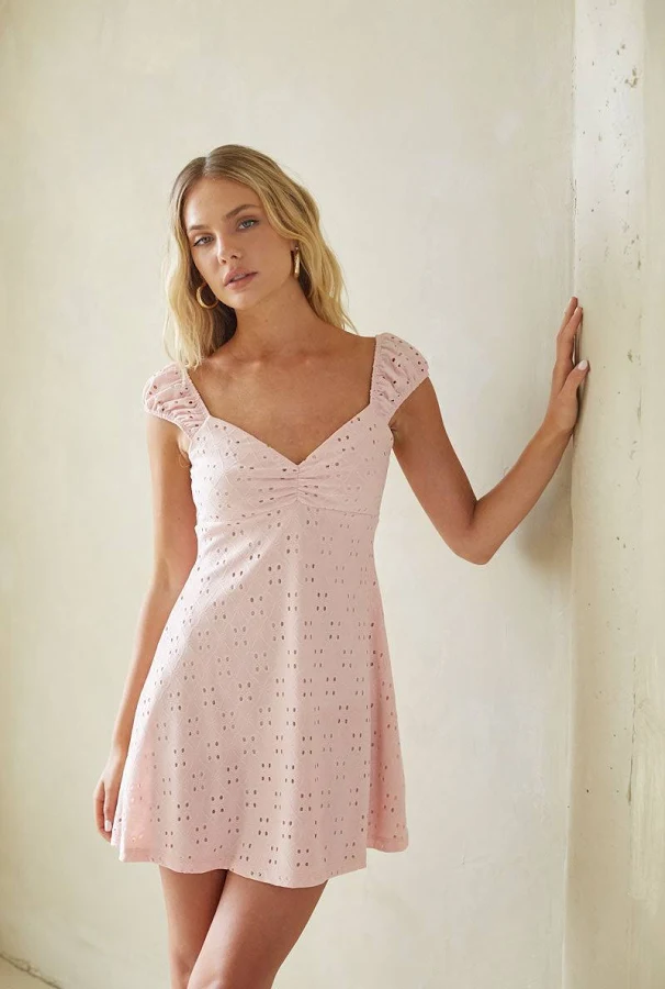 dress American Threads Aspen Puff Sleeve Eyelet Mini Dress American Threads $69.99