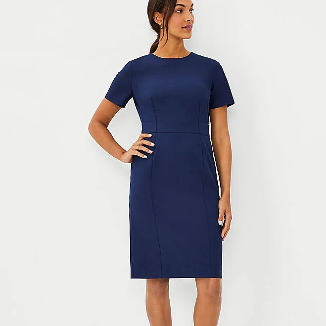 dress Ann Taylor Women's Bi-Stretch Short Sleeve Sheath Dress Ann Taylor $81.09